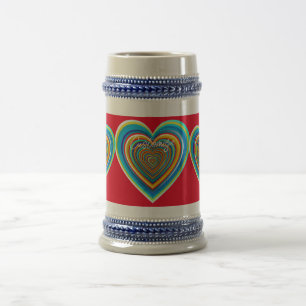 Mehrfarbige Valentinherz Thunder_Cove Bierglas