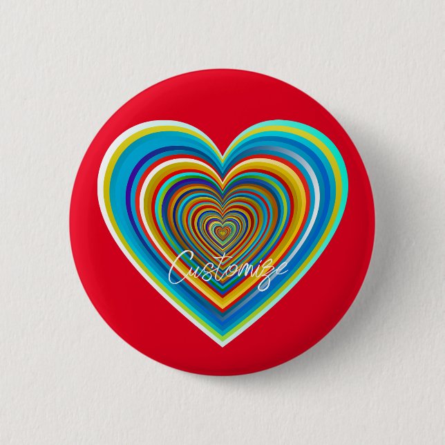Mehrfarbige Valentinherz Thunder_Cove Button (Vorderseite)