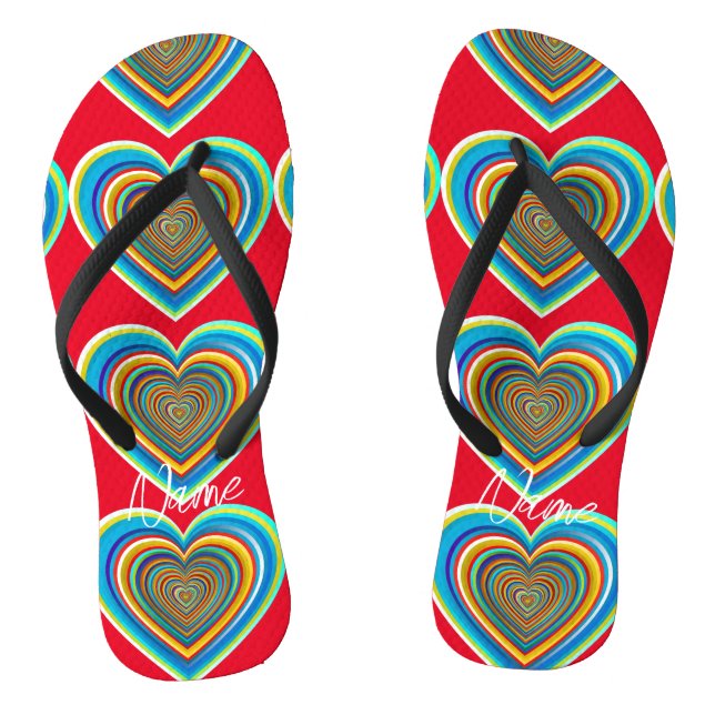 Mehrfarbige Valentinherz Thunder_Cove Flip Flops (Fußbett)