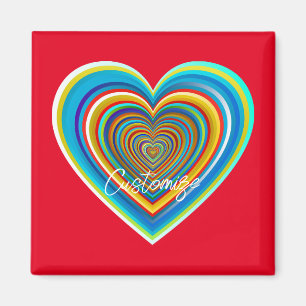 Mehrfarbige Valentinherz Thunder_Cove Magnet