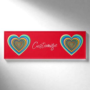 Mehrfarbige Valentinherz Thunder_Cove Namenschild