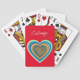 Mehrfarbige Valentinherz Thunder_Cove Spielkarten