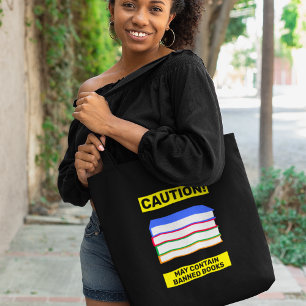 Mehrfarbige verbotene Bücher Tasche