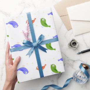 Mehrfarbige Vögel Geschenkpapier