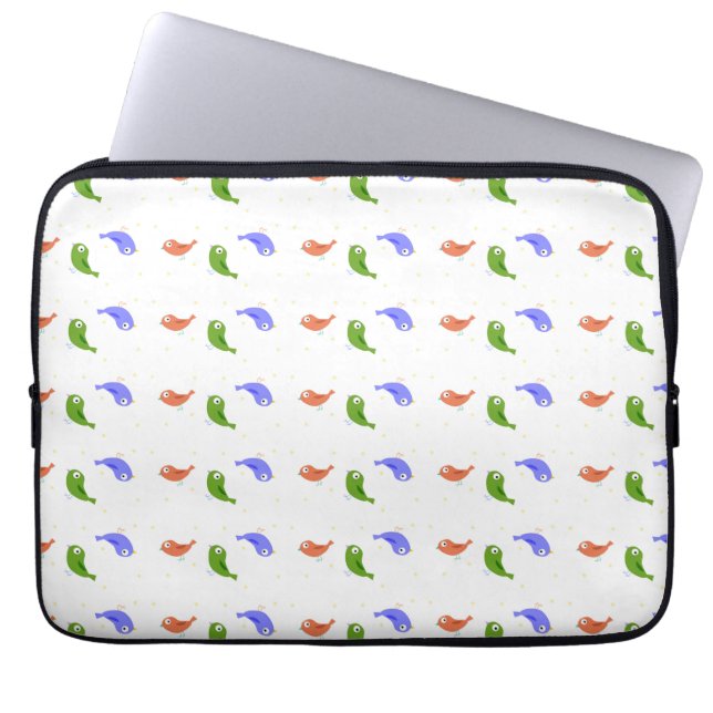 Mehrfarbige Vögel Laptopschutzhülle (Vorderseite)