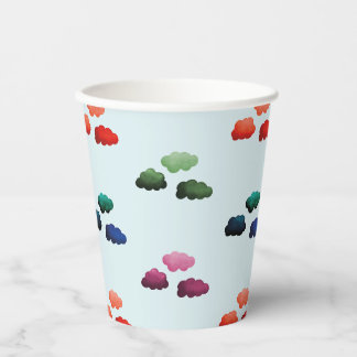 Mehrfarbige Wasserwolken Pappbecher