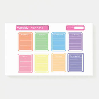Mehrfarbige wöchentliche Planungs-Auflage Post-it Klebezettel
