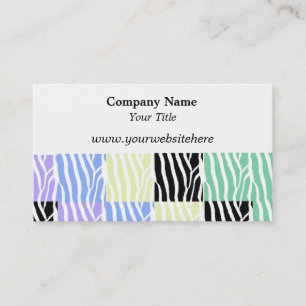 Mehrfarbige Zebra Print Business Card Visitenkarte