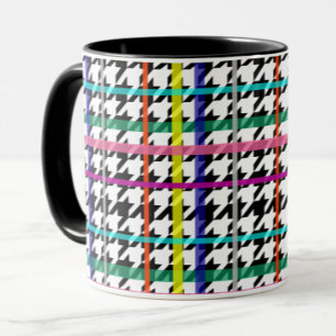 mehrfarbige Zeilen zum Karierten Hahnentrittmuster Tasse