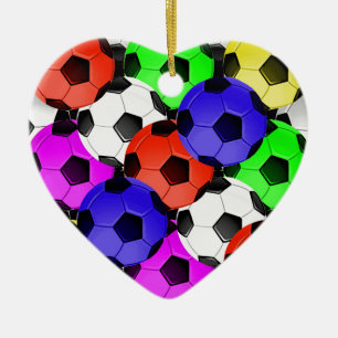 Mehrfarbiger American Soccer oder Football Keramik Ornament