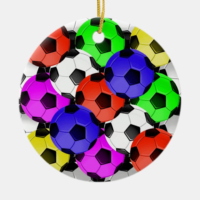 Mehrfarbiger American Soccer oder Football Keramikornament (Vorne)