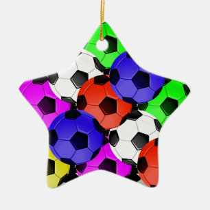 Mehrfarbiger American Soccer oder Football Keramikornament