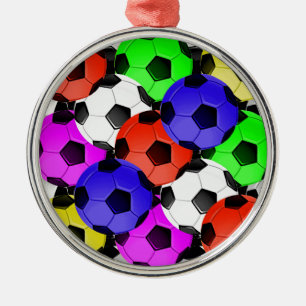Mehrfarbiger American Soccer oder Football Silbernes Ornament