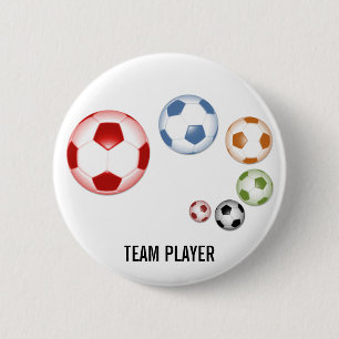 Mehrfarbiger Fußballknöpfe Satz Button