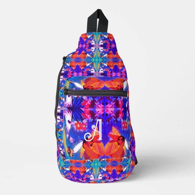 mehrfarbiger geometrischer Hintergrund Crossbody Bag (Vorderseite)