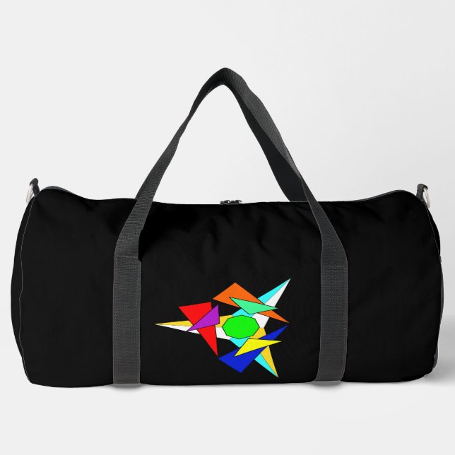 Mehrfarbiger geometrischer Sternensturm Duffle Bag (Vorderseite)