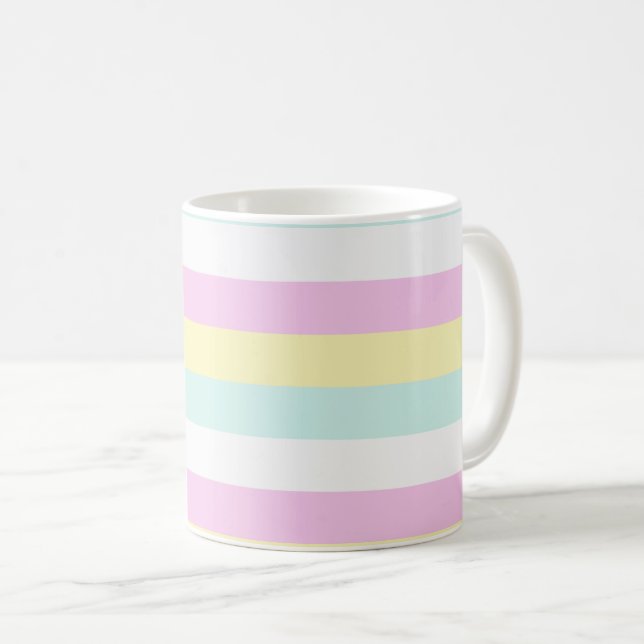 Mehrfarbiger, gestreifter, durchsichtiger Beutel Kaffeetasse (VorderseiteRechts)