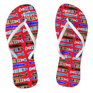 mehrfarbiger gestreifter Fisch Thunder_Cove Flip Flops