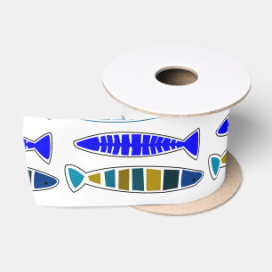 mehrfarbiger gestreifter Fisch Thunder_Cove Satinband