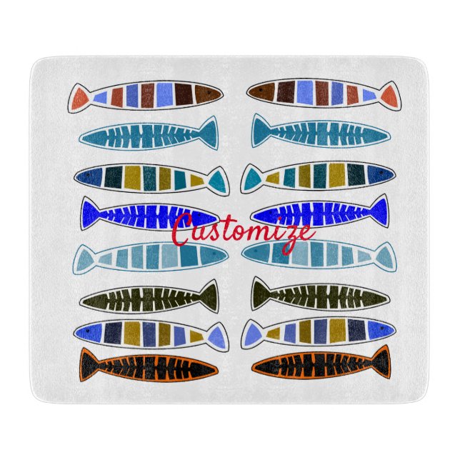 mehrfarbiger gestreifter Fisch Thunder_Cove Schneidebrett (Vorderseite)