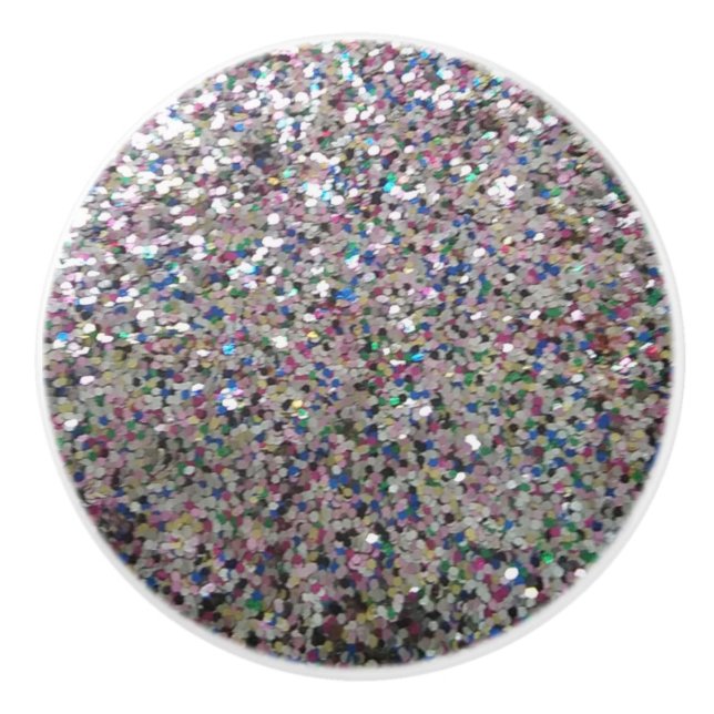 Mehrfarbiger Glitzer Keramikknauf (Vorderseite)
