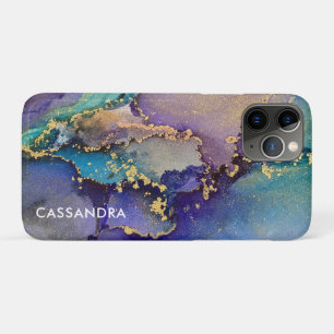 Mehrfarbiger Goldalkohol Tinte Abstrakte Kunst Case-Mate iPhone Hülle