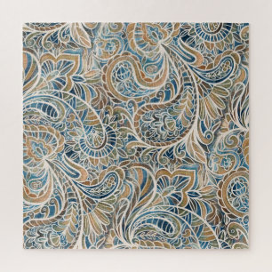 Mehrfarbiger Paisley-Handdruck