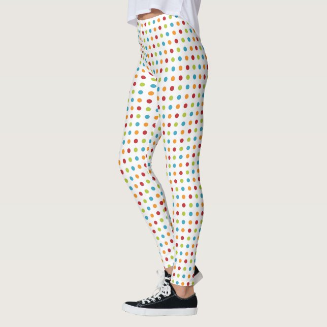 Mehrfarbiger Polka-Punkt Leggings (Links)