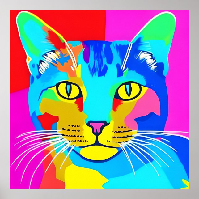 Mehrfarbiger Pop Kunst, Dichtung und Musik Poster (Vorne)