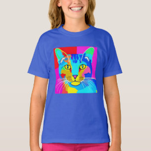 Mehrfarbiger Pop Kunst, Dichtung und Musik T-Shirt