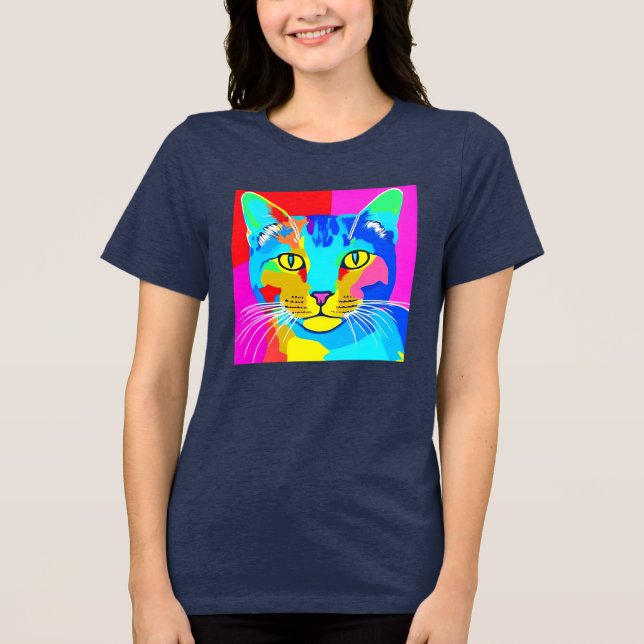 Mehrfarbiger Pop Kunst, Dichtung und Musik Tri-Blend Shirt (Vorderseite)