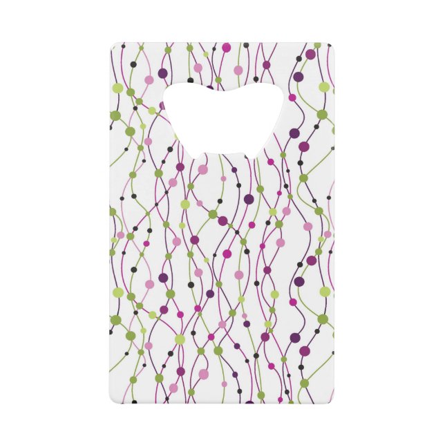 Mehrfarbiger Punkthintergrund Geldkarten Flaschenöffner (Vorderseite)