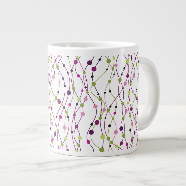 Mehrfarbiger Punkthintergrund Jumbo-Tasse (Vorderseite Rechts)