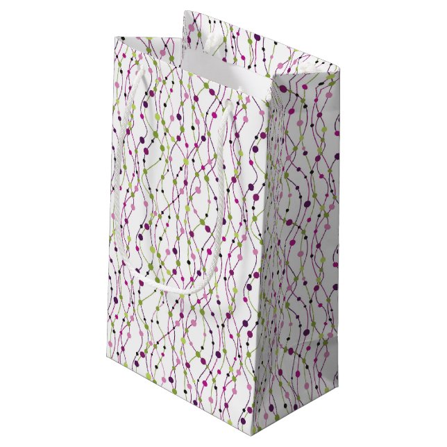 Mehrfarbiger Punkthintergrund Kleine Geschenktüte (Rückseite Schrägansicht)