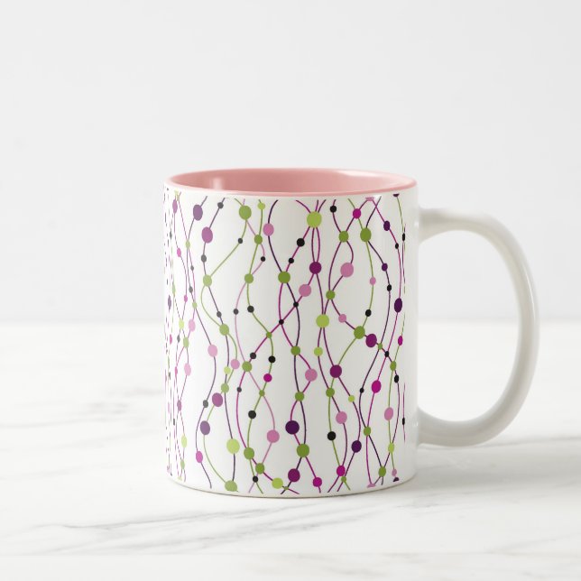 Mehrfarbiger Punkthintergrund Zweifarbige Tasse (Rechts)