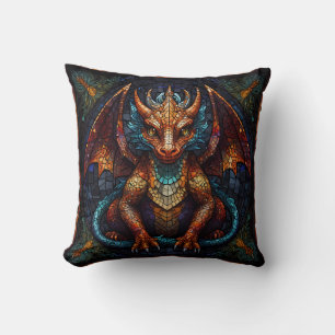 Mehrfarbiger Regenbogen-Drache Kissen