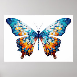 mehrfarbiger Schmetterling Poster