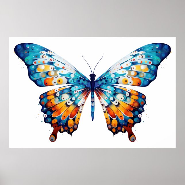mehrfarbiger Schmetterling Poster (Vorne)