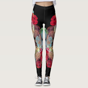 Mehrfarbiger Spritzer auf schwarzem Hintergrund Leggings