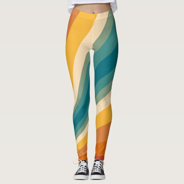 mehrfarbiger Streifen Leggings (Vorderseite)