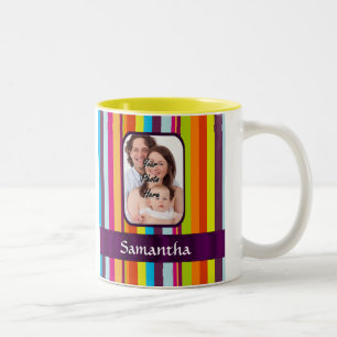 Mehrfarbiger Süßigkeitsstreifen Zweifarbige Tasse
