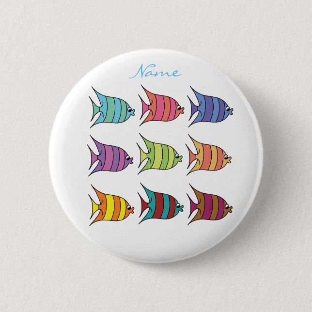 mehrfarbiger Tropischer Fisch Thunder_Cove Button (Vorderseite)