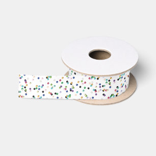 Mehrfarbiger TupfenConfetti Satinband