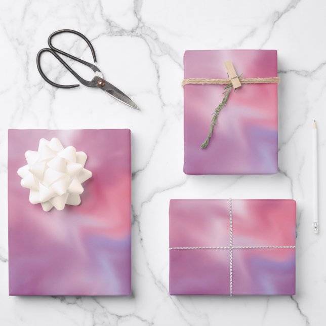 mehrfarbiger Watercolor Geschenkpapier Set (Vorderseite)