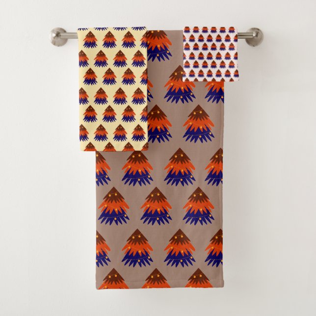 mehrfarbiger Weihnachtsbaum - Badetuch-Set Badhandtuch Set (Insitu)