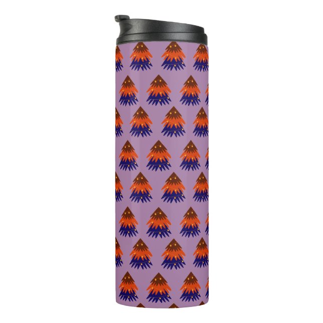mehrfarbiger Weihnachtsbaum - Thermal Tumbler Thermosbecher (Nach rechts gedreht)