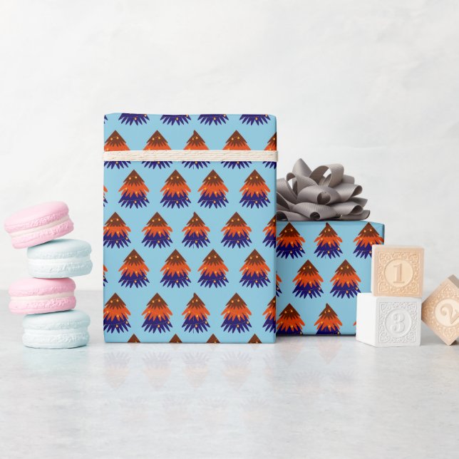 mehrfarbiger Weihnachtsbaum - Wrapping Paper Geschenkpapier (Babyparty)
