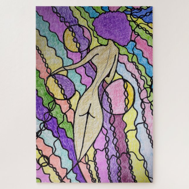Mehrfarbiger Wind Abstrakte Moderne Kunst (Vertikal)