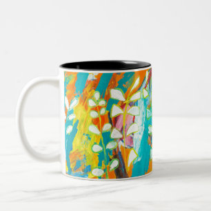 mehrfarbiges Abstraktes Acrylgemälde Zweifarbige Tasse