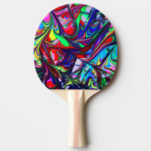 mehrfarbiges Abstraktes Artwork Tischtennis Schläger